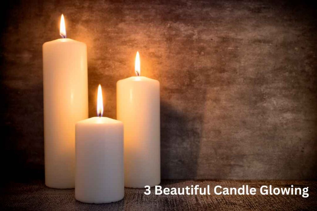 3 Beautiful Candle Glowing